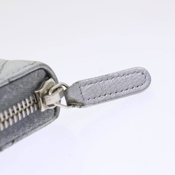 CHANEL Long Wallet Lamb Skin Silver CC Auth 49958A - Picture 7 of 16